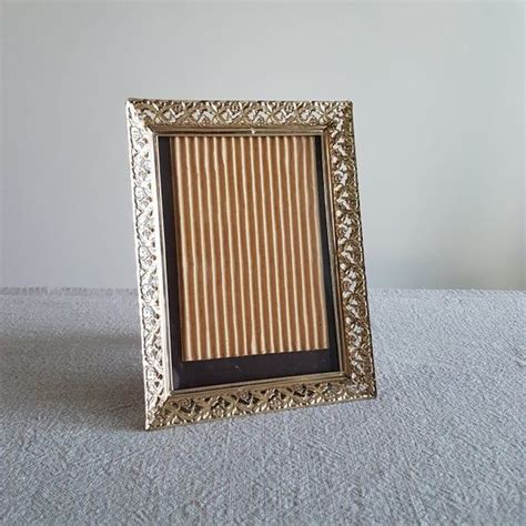 5 X 7 Gold Tone Metal Picture Frame Filigree W Etsy Canada Metal