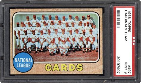 1968 Topps Cardinals Team Psa Cardfacts®