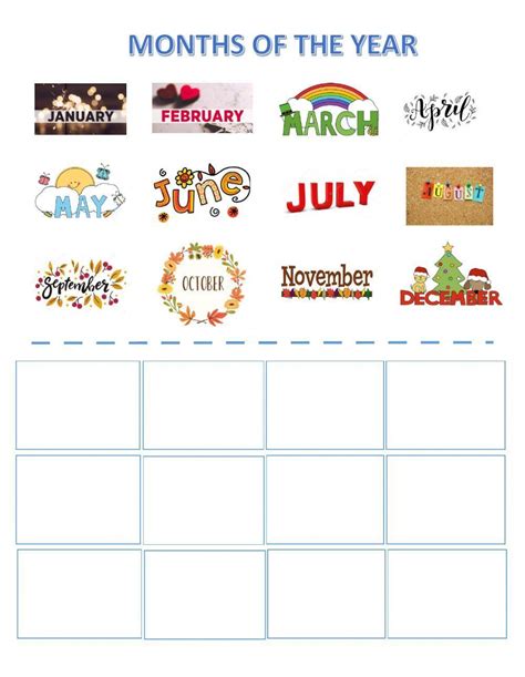Months Of The Year Interactive Worksheet For Kg Live Worksheets