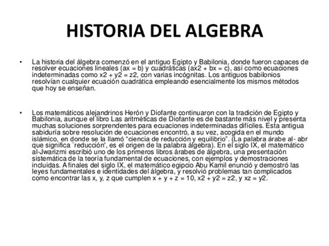 Algebra Historia Del álgebra