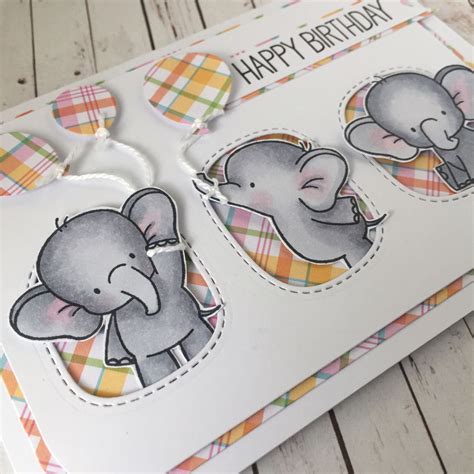Elephant playing cards is raising funds for elephant playing cards relaunch on kickstarter! Adorable elephants #cardsncraftshop | Kids birthday cards, Stamped cards, Kids cards