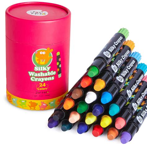 Jar Melo Washable Toddlers Crayons 24 Count Kids Crayons Silky