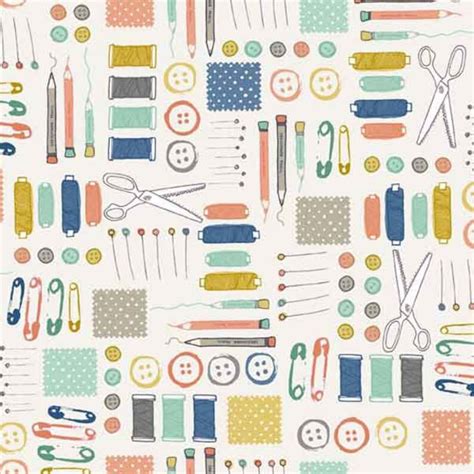 Cream Sewing Notions Fabric By Makower From Their Handmade Etsy