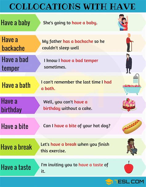 Expressions With Have 120 Useful Collocations With Have • 7esl