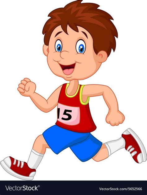 Cartoon Boy Follow The Race Royalty Free Vector Image