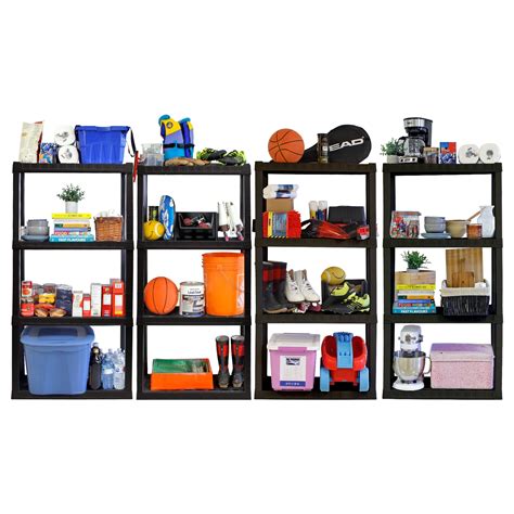 Hyper Tough 56′ H X 14′ D X 30′ W 4 Shelf Plastic Garage Shelves Pack