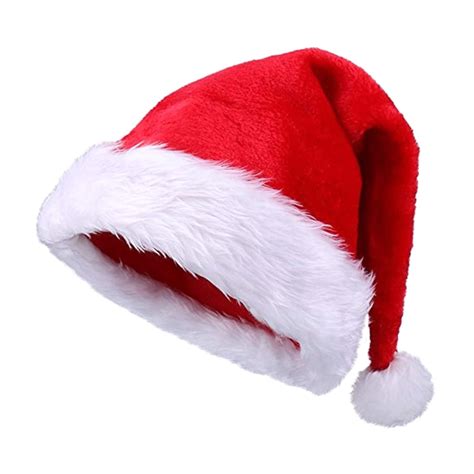 Carolilly Santa Hat Cute Hairball Extra Thicken Plush Christmas Santa