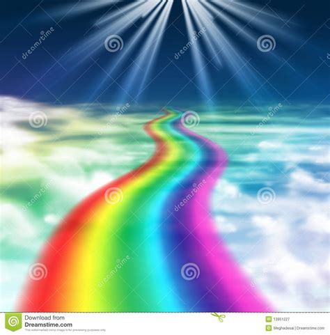 Rainbow Path Way To Heaven Heaven Stock Illustration