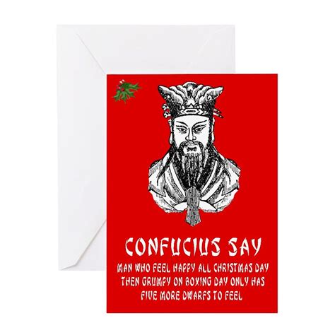 Conn Greeting Card Funny Confucius Saying Christmas Greeting Card Cafepress