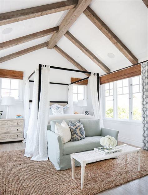 Vaulted ceilings bring a sense of openness to a home. Vaulted ceiling w/ exposed wood beams | Beach house ...