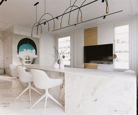 3 Luxe Home Interiors With White Marble And Gold Accents House Interior