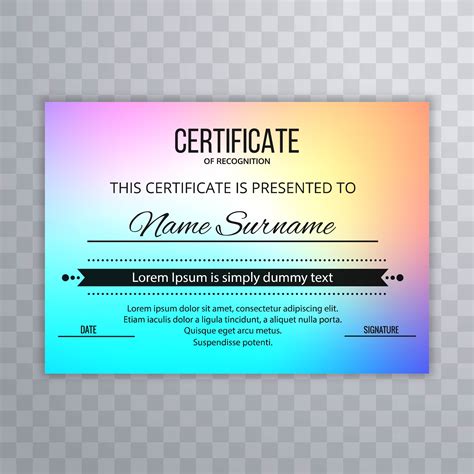 Abstract Certificate Design Colroful Background Vector Art At