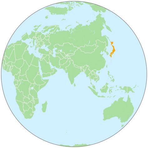 Japan On Globe Geographycountrymapsgloballocationasiajapanon