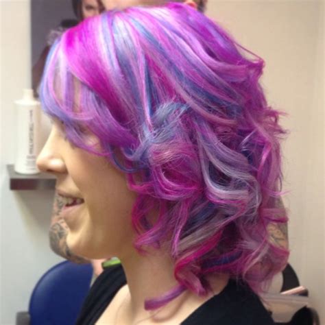 It's a bold look for sure, but one that looks amazing when braided or curled to let all the highlights and lowlights shine through. Pink purple blue hair | Hair | Pinterest | Pink, Blue hair ...