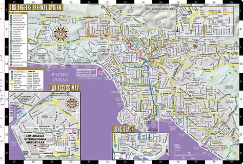 Los Angeles Street Map La Street Map California Usa