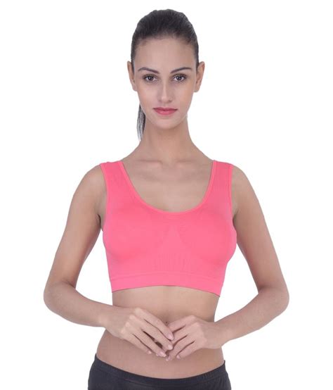 Buy Piftif Pink Poly Cotton Cupless Sports Bra Online At Best Prices In India Snapdeal