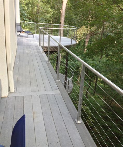 Round Tube Stainless Steel Cable Railing Modern Deck Atlanta By