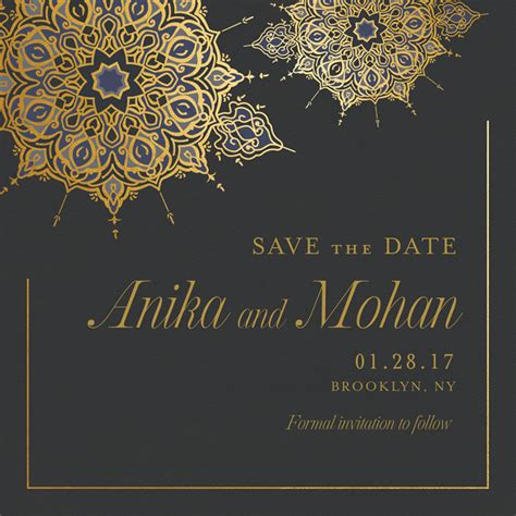Magnificent Medallion Save The Dates In Black
