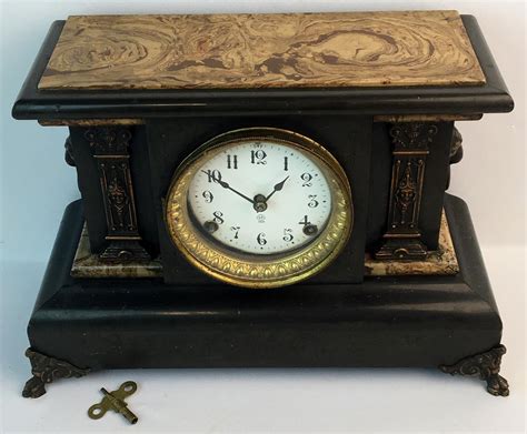 Lot Antique 1880 Seth Thomas Adamantine Mantle Clock