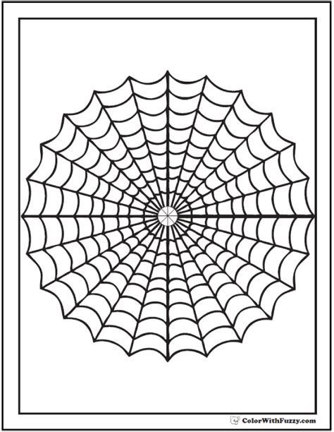 Geometric Web Coloring Page Spider Web With Cross Hair Center Spider