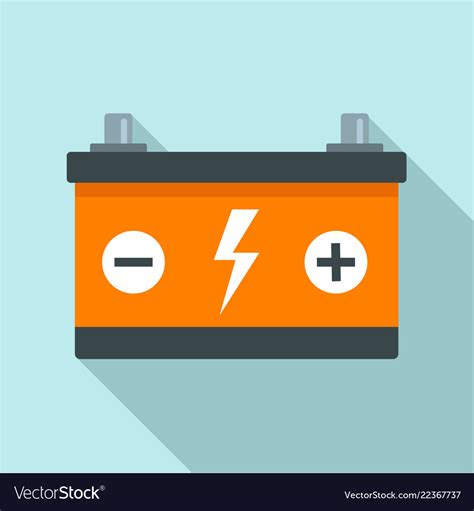 Car Battery Icon Flat Style Royalty Free Vector Image