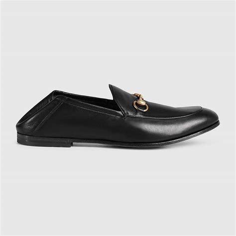 Gucci Men Horsebit Leather Loafer Shoes Black Lulux