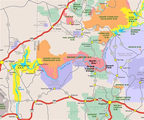 Grand Canyon Area Map Calendrier 2021