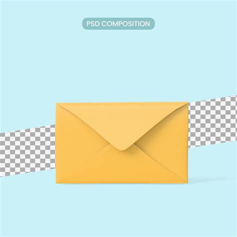 Premium Psd Psd Yellow Mail 3d Illustration