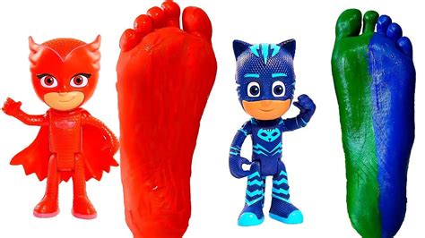 Learn Colors With Pj Masks Toys And Feet Painting Pj Masks And