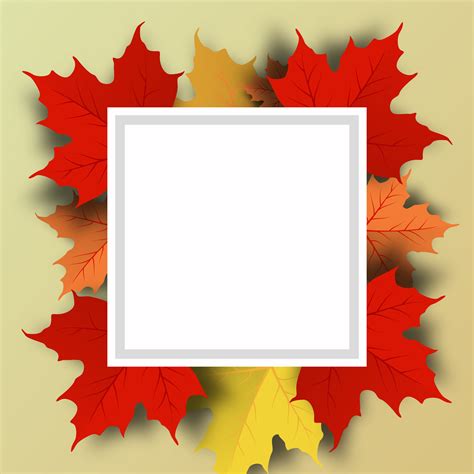 Autumn Leaves Background With Square Frame 676972 Vector Art At Vecteezy