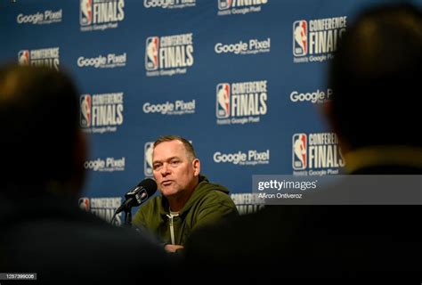 Denver Nuggets Head Coach Michael Malone Works The Media Before The