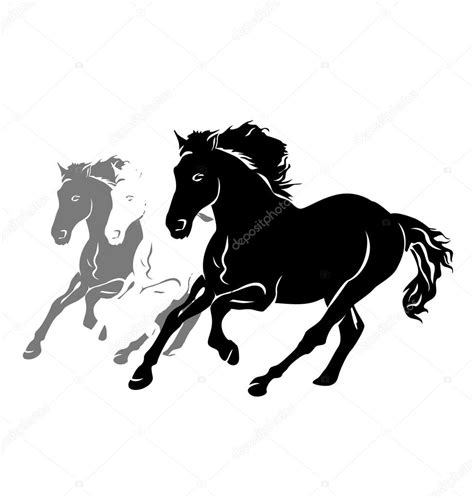 Three Running Horses Stock Vector Image By ©onot 88101506