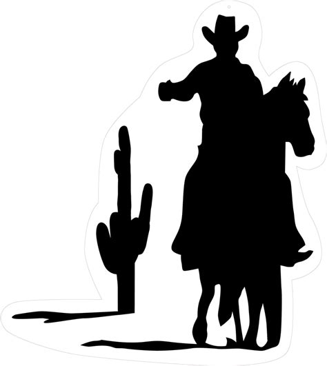 Transparent Free Western Clip Art - Cartoon Silhouette Of Cowboy - Png Download - Full Size png image