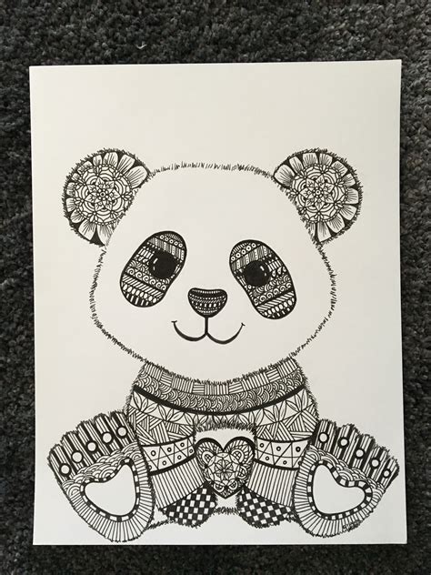 Panda Drawing Doodle Art Drawing Zentangle Drawings Cute Doodle Art
