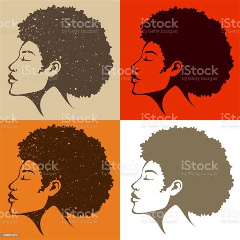 Beautiful African American Woman With Natural Hair Stock Illustration
