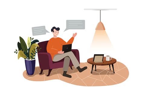 Work From Home Illustration Concept Flat Illustration Isolated On