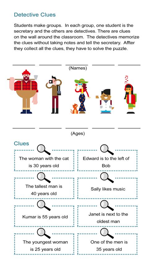 Detective Clues Solve The Mystery In The Puzzle Worksheet All Esl Printable Mystery Puzzles