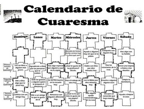 Parroquia La Inmaculada Fichas Y Calendarios Para Cuaresma