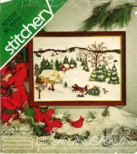 Vintage Crewel Embroidery Pattern Christmas Crewel Snow Etsy