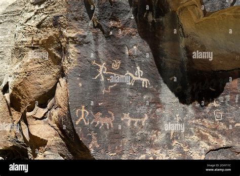 Native American Indian Rock Art Petroglyph Leading Horse Utah 1370