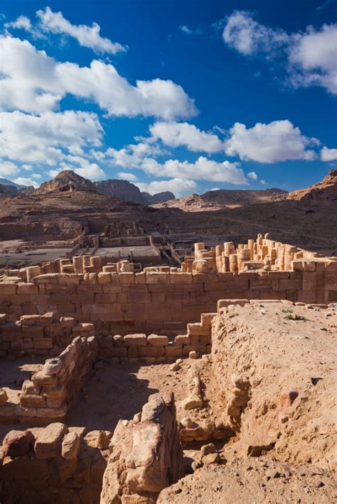 Ruins Of The Temple Of The Winged Lions At Ancient Nabatean City Of