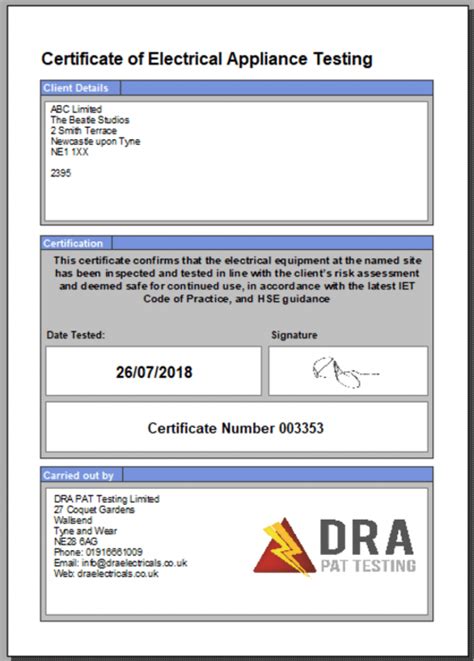 Easypat is used to print portable appliance testing certificates onto plain or company headed paper. Portable Appliance Certificate Download : Easypat Portable Appliance Testing Software / In ...