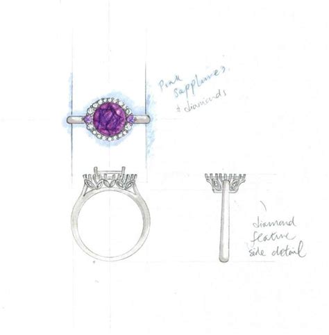 Jewelry Rendering Jewelry Design Drawing Bespoke Engagement Ring
