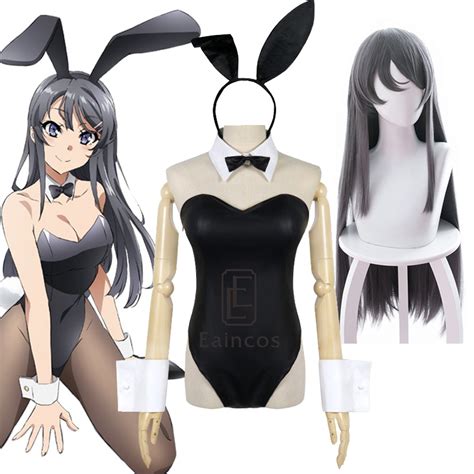 Anime Rascal Does Not Dream Of Bunny Girl Sakurajima Mai Cosplay Costume Women Black Sexy