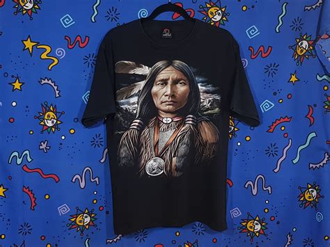 90s Native American Chief Double Sided T Shirt Size Xl American