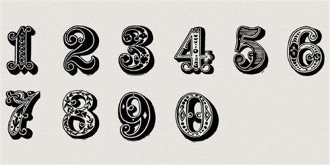 Numbers Typography Numbers Font Vintage Typography Lettering