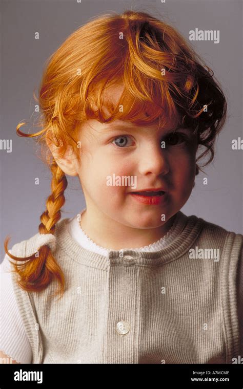 Portrait Of Six Year Old Red Headed Girl Stock Photo Alamy