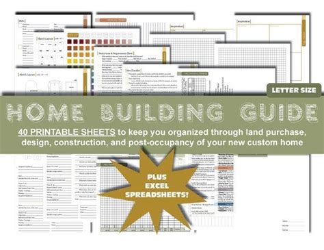 Home Building Planner Printable Guide Organization For New Home Build