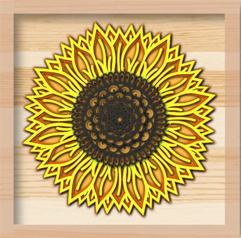 Sunflower Svg 7 Layer 3d Mandala Svg Png Flower Mandala Svg Etsy Uk