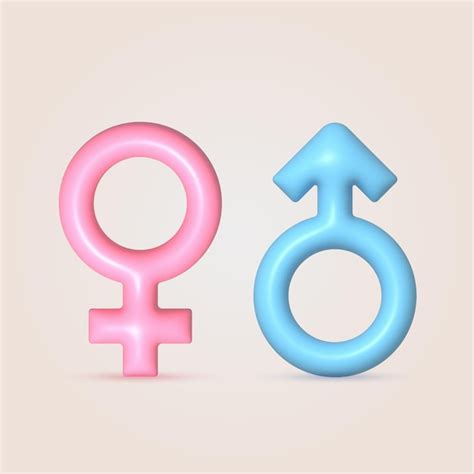 premium vector 3d male and female symbol icon vector